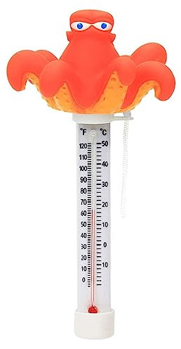 kowaku Schwimmendes Pool-Thermometer, Aquarium-Thermometer, niedliches Teich-Thermometer, Oktopus