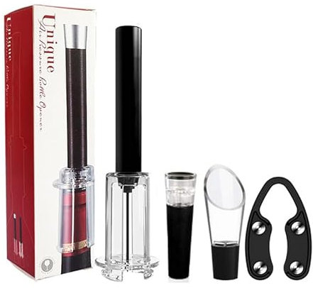 Tire Bouchon,Tire-Bouchon à Pression d'air, avec Verseur pour Le Vin,Bouchon de Vin Décapsuleur à Vin Rouge Outils Ouverture de Bouteille, Portable Vin Accessoire