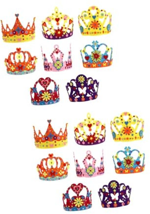 Toyvian 16 Stk Königskorn-stirnband Fühlte Kind Kronen Für Kinder Zu Schmuckhandwerk Für Kinder Diamant Kopfschmuck Geburtstagskrone Und Schärpe Blumen-kit Student Berühmtheit Wang Yi