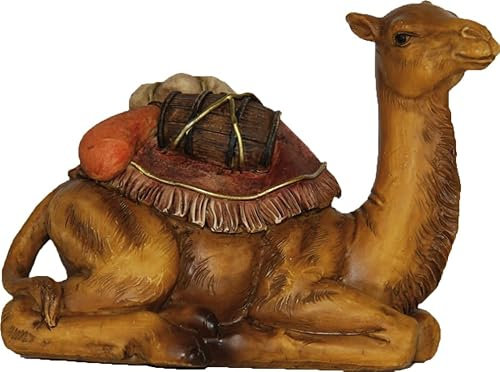 FADEDA Jok Camel Lying Down Height 6 cm Hand Painted Detailed Nativity Scene Figures Christmas Table Decoration Nativity Accessories