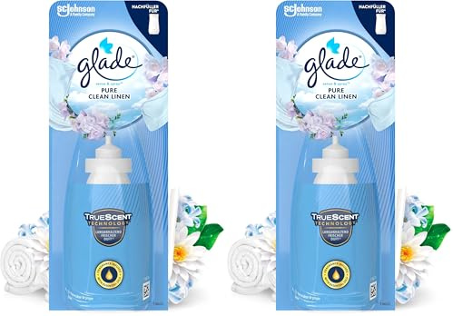 Glade (Brise) Sense & Spray Nachfüller (für Glade Lufterfrischer Gerät), Pure Clean Linen (Cotton) 18 ml (Packung mit 2)