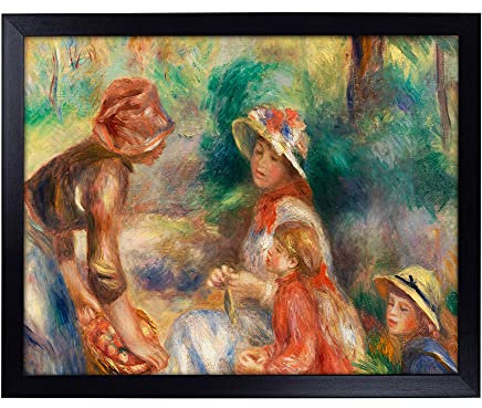 Lap Tray with Cushion | Apple Vendor By Pierre-Auguste Renoir | Padded Bean Bag Cushion | For Eating, Working, Crafting, Laptop | Portable Table Desk