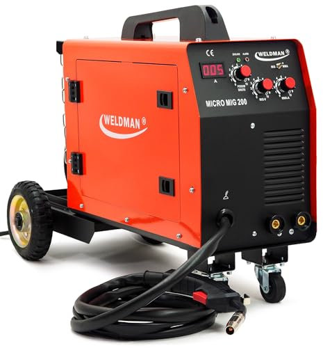 Weldman™ MICRO MIG 200 MIG/MAG Inverter Saldatrice 200 Amp 3 in 1 FLUX MMA rosso