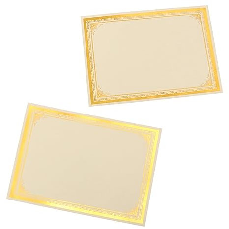 EXCEART 8blätter Zertifikat Papier Vergoldetes Diplompapier Standardpapier Für Zertifikate Und Dokumente Auszeichnungsbögen Für Schule Und Büro