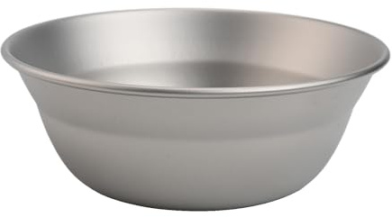 Set di stoviglie in titanio con ciotola in metallo, per campeggio all'aperto, leggero, da viaggio, picnic, escursionismo, piatti grigi (500 ml)
