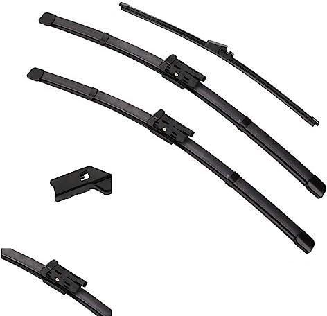 Front Rear Wiper Blades,For VW Passat B6 3C 2006-2011 Windshield Brush Windscreen Window Silicon Wash Delete Cover (Color : Front, Size : RHD)