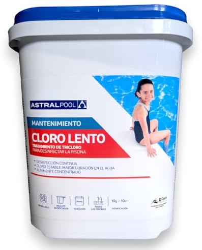 Tricloro Granulado en Tarrina de 5kg de ASTRALPOOL - Cloro Lento en Grano de 5 Kilogramos para Piscinas | Para Piscinas