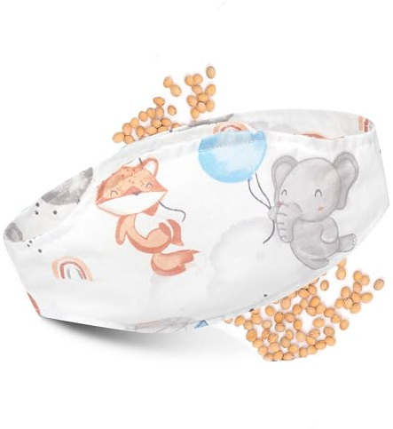 Lovely Hippo Kirschkernkissen Baby｜Kirschkernkissen Mikrowelle｜Körnerkissen Mikrowelle｜Wärmekissen Mikrowelle｜100% Baumwolle (Blaue Luftballons, 0-6 Monate)