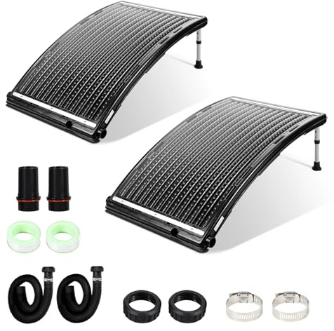 Gimisgu Riscaldamento solare per piscina 113 x 69 x 35 cm, pannello solare per piscina 32 – 40 mm, collegamento collettore solare per la vostra piscina per riscaldare l'acqua, riscaldamento solare