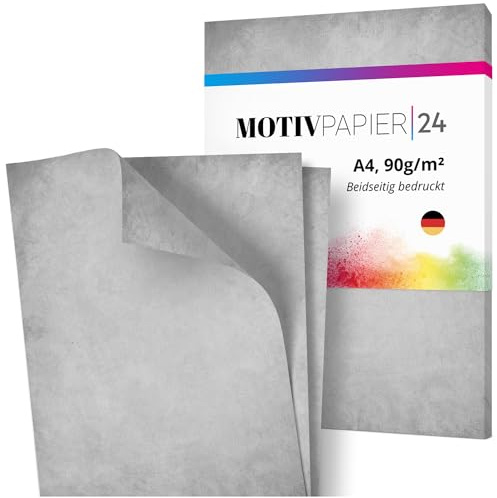 Einladungskarten Manufaktur Hamburg 60 Blatt Briefpapier Set beidseitig bedruckt Motivpapier Papier A4 Druckerpapier 90g/m² Vintage Retro Antik grau edel altes Papier marmoriert