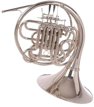 Waldhorn Vierklappig B/F-Ton Vernickelt Musikinstrument Mit Mundstücktasche