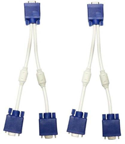 CAXUSD 2pezzi Splitter Adattatore Per Monitor Duplicazione Video Trasmissione Compatibile Tv e Proiettori