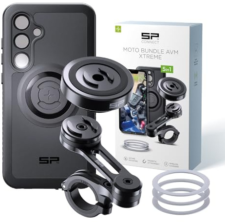 SP CONNECT Moto Bundle II AVM Xtreme | SPC+ | Halterung kompatibel mit Samsung S24 Ultra | Handyhalterung für Motorrad | Handyhalter Smartphone | Zubehör vibrationsgedämpft für Motorroller Moped