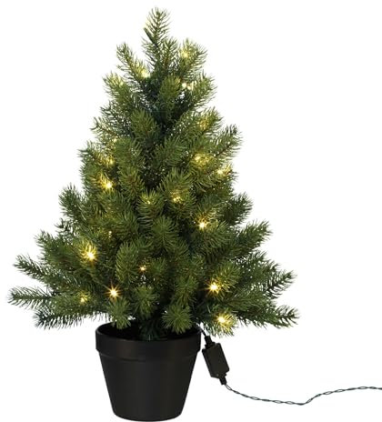 CREATIV green künstlicher Tannenbaum mit 50 Lichtern I weihnachtlicher künstlicher Tannenbaum 60cm I Weihnachtsbaum im Topf I Festliche Weihnachtsdeko für zuhause I Weihnachtsbäumchen im Topf