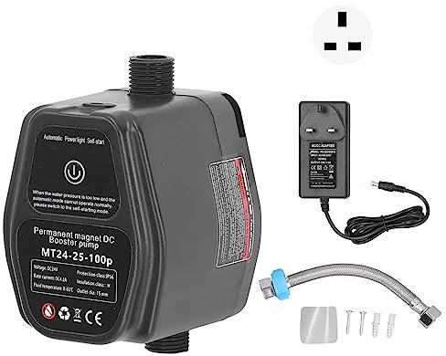 Water Pressure Booster Pump for Home, 100W 24V Black Brushless DC Motor Automatic Permanent Magnet, Intelligent Sensing Automatic Booster Pump for Sprinklers Shower Kitchen Garden