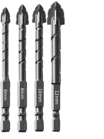 Lastdaytime Punta eccentrica ad alta precisione, per ceramica, vetro, granito, marmo, mattoni, legno, forare in piastrelle di vetro con precisione e facilità, 4 pezzi, 6-12 mm