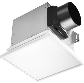 Tech Drive Bathroom Exhaust Fan with Light, 80 CFM, Super Quiet 1.5 Sone Bathroom Fan with Light, 1000lm Dimmable 3CCT LED Light 3000K/4000K/5000K Selectable, Energy Star Ventilation Fan, White