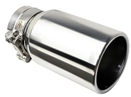 MFTGRS Punta Escape para Coche 76 Mm Entrada Ajustable 1 Pieza Punta Escape Entrada 3 Pulgadas Punta Silenciador Salida 4 Pulgadas Tubo Escape Punta Escape(Astilla 3 Pulgadas)