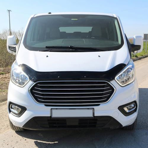 Oneway Protector de capó compatible con Ford Transit Custom MK1 Facelift 2018-2023 - Negro brillante