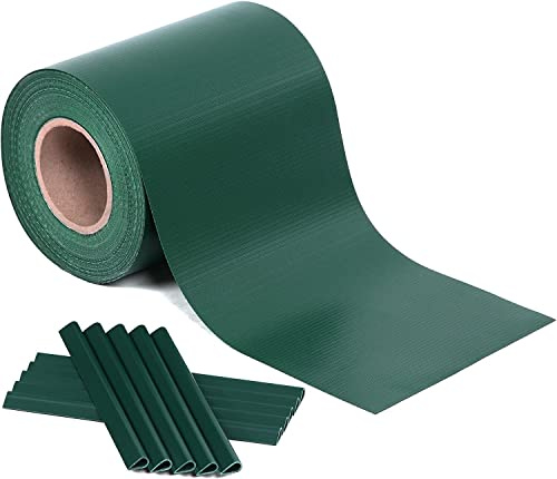 Frangivista Strisce Privacy per Recinzione in PVC, 19 cm x 35 m, Protezione Visiva per Balcone e Giardino, Resistente ai Raggi UV, Disponibile in vari colori (VERDE)
