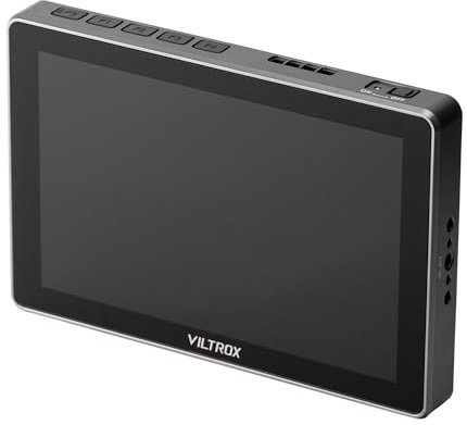 VILTROX DC-L1 7 Kamera Field Monitor Touchscreen DSLR Kamera Monitor mit 170° Weitwinkel 600 Nits, HD 1280x800 IPS 4K HDMI Loop In/Out mit Peak Focus Video Assist Waveform, Akku & Sonnenblende