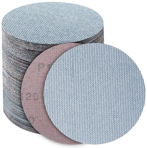PMIQSA 50 Pièces Disques Abrasifs 125mm Maille Grain 120 | pour Bois Mastic Peinture Ponceuse Excentrique