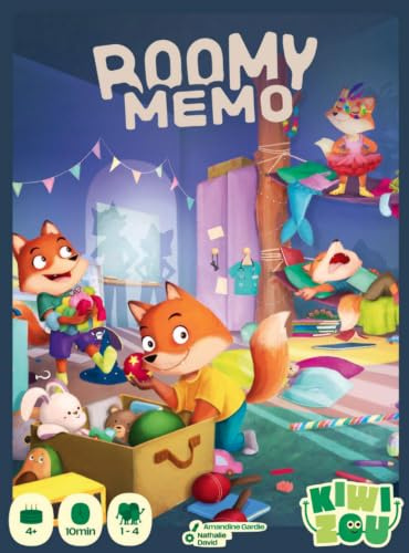 Blackrock Games Roomy Memo - kooperativt minnesspel för barn från 4 år - 1 till 5 spelare - snabbt och roligt pedagogiskt spel - Kiwizou Edition
