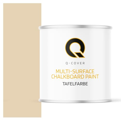 Q-COVER Vernice lavagna 2,5 L Opaca - Avorio chiaro RAL 1015 - Pittura per lavagna a base d'acqua per mobili, legno, pareti, metallo
