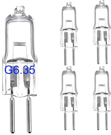 eufeifeiegds 5-Piece GY6.35 50W 12V Dimmable Light Bulb Q50/CL/GY6/12V/T3/T4 JC Type .35/G6. Bi-pin Base(12V 100W)