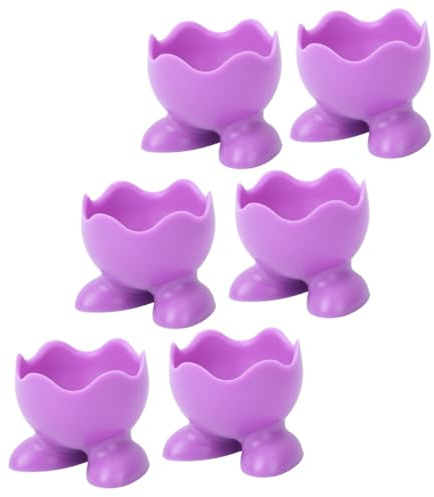 POPETPOP 6 Piezas Hueveras de Silicona con Patas para Huevos Hervidos Resistentes y Antideslizantes Soporte para Cocer y Servir Huevos Colores Aleatorios Color Aleatorio Color Aleatorio