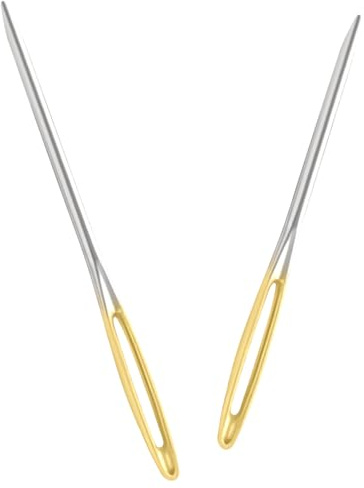 2 Pcs Sticknadeln Nadeln 2 Größe Nähnadeln Stopfnadeln mit Großem öhr für Hand Nähen Leder Handwerk und Dicke Wolle