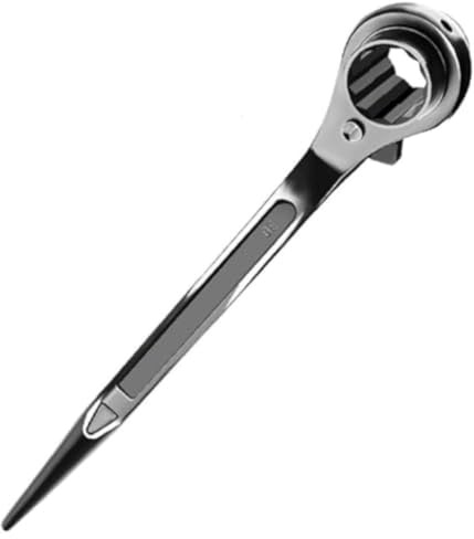 Hophelia T Bar Ratchet Wrench Ratchet Wrench Chainsaw Wrench with Slotted Screwdriver Tip Carbon Steel for Chainsaw Maintenance Black 1 Piece