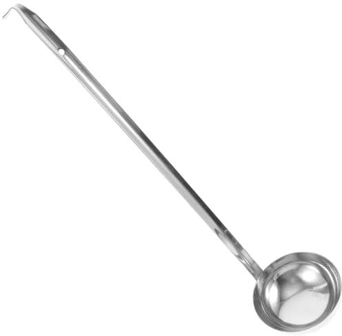PRETYZOOM Cuchara para Sopa Acero Inoxidable con Mango Ergonómico Resistente y Anti-deslizante Cucharón Grande para Cocina Profesional y Doméstica