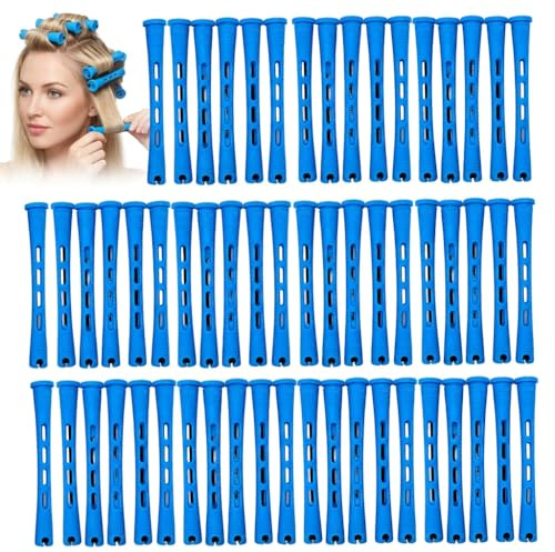 Hair Perm Rods, 60PCS Cold Curl Rollers 0.9x8.3cm for Creating Beautiful Curls and Waves, Small and Large Hair Rollers Set, Suitable for Short and Medium Hair, Reusable and Easy to Use