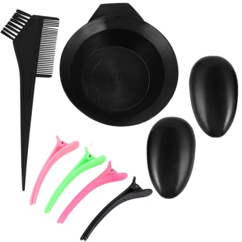 Kit de Tinte Cabello de 3 Piezas Reutilizable de Plástico para Mechas | Pinzas, Cuenco y Peine Incluidos, Lavado Fácil, Uso Doméstico, para Mechas y Reflejos Color Aleatorio