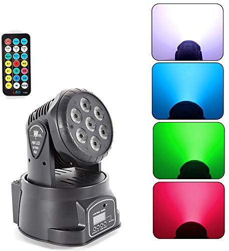Scheinwerfer mit 7 LED YUNRUX 105W Strahler DMX 512 Discolicht DJ Strobe Light Kopf bewegen Led Bühnenbeleuchtung Lampe Bühnenbeleuchtung Lichteffekt für Disco Stage Party DJ mit Fernbedienung