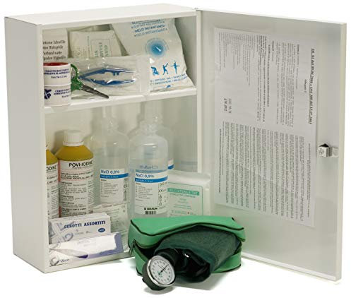 ARMADIETTO CASSETTA MEDICA DI PRONTO SOCCORSO CON ALLEGATO 1 PER AZIENDE + 3 DIP