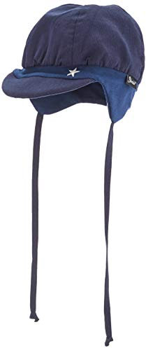 Sterntaler Ballonmütze für Jungen mit Bindebändern, Ohrenklappen und Stern-Motiv, Alter: 9-12 Monate, Größe: 47, Blau (Marine)