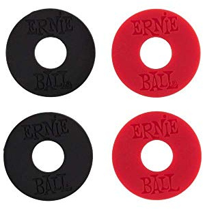 Ernie Ball Strap Blocks, 4 Stück - Schwarz/Rot