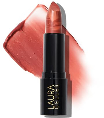 LAURA GELLER NEW YORK Italian Marble Sheer Lipstick - Peach Bellini - Hydrating & Lightweight - Vitamin E & Caster Seed Oil - Cream Finish