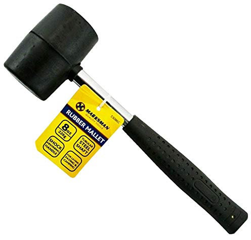Marksman 8oz 16oz 32oz Rubber Mallet Hammer FIBREGLASS Or Silver Shaft Grip Handle DIY Hand Tools Camping Paving Racking Laying Tiles Construction UK Free P&P (8Oz Rubber Mallet Steel (226g))