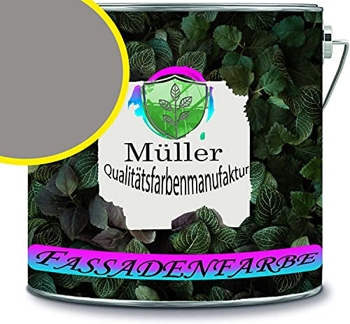 Müller Pintura para fachadas con efecto loto, resina de silicona de alta calidad, color base RAL 7030, color gris piedra