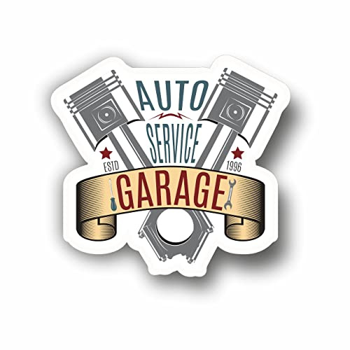 AMA SHOP WALL STICKER GARAGE SERVICE VINTAGE MOD.9 PVC for Decal Wall Mural Car Motorcycle Helmet Camper