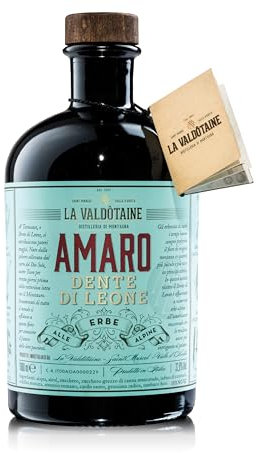 La Valdotaine Amaro Dente di Leone 700ml - Amaro Erbe, Artigianale 6 Differenti Botaniche Di Montagna e Zucchero Muscovado - Liquore Artigianale Valle d'Aosta - 32,6% Vol. (Bottiglia singola)