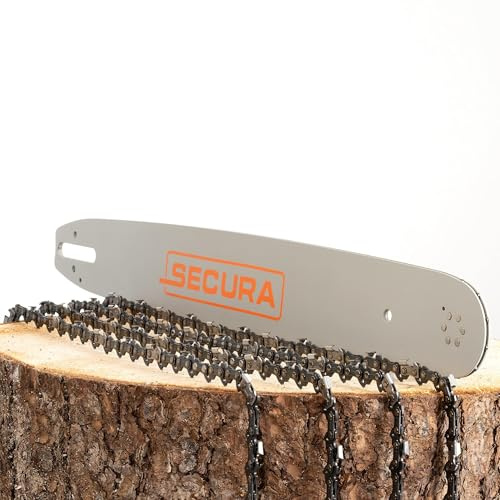 SECURA 4x Sägekette + Schwert 50cm 3/8 1,6mm 72 TG kompatibel mit Stihl 045, 046, 056 AV Motorsägen