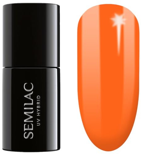 SEMILAC Gel Nail Polish 433 Supporting Orange - Full Coverage Gel Polish - Soak Off Easy To Use LED/UV Nail Lamp - Long Lasting Manicure and Pedicure up to 3 weeks