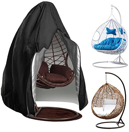 Hängesessel Abdeckung,Abdeckplane Hängesessel Schutzhülle,Wasserdicht, Winddicht, UV-beständig 420D Oxford für Hängestuhl, Hängekorb, Hängeschaukel, 115 x 190cm (Schwarz)