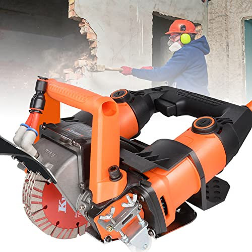 Scanalatore Elettrica scanalatrice da muro Include 5 dischi diamantati 140mm 5200W, larghezza di taglio regolabile 45 mm, Scanalature da Parete, Taglierina Mattone Scanalatrice