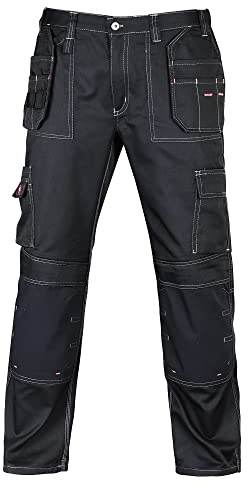 P-H Men's Work Cargo Trouser With Holster and Knee Pad Pockets - Heavy Duty Multi-Pocket Design