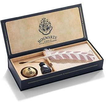 The Noble Collection Hogwarts Writing Quill with Hogwarts Headed Paper